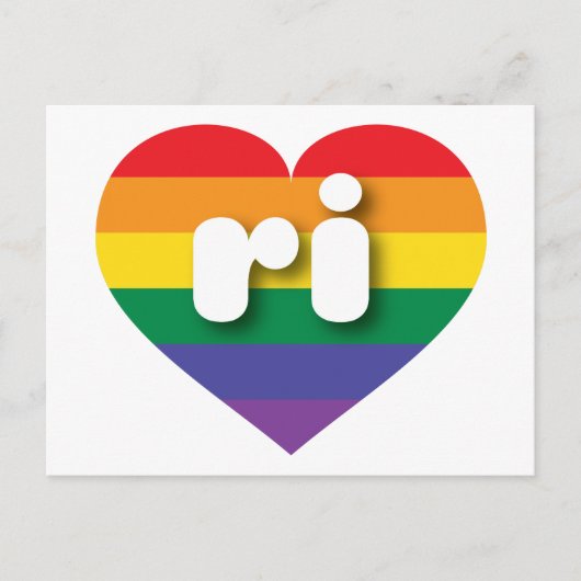 Carte Postale I Love Rhode Island Rainbow Heart (Devant)