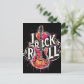 Carte Postale I Love Rock N Roll Guitare Électrique Peinture (Debout devant)