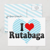 Carte Postale I Love Rutabaga (Devant / Derrière)