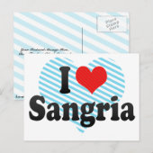 Carte Postale I Love Sangria (Devant / Derrière)