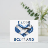 Carte postale I Love Scotland Heart Flag (Debout devant)