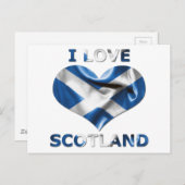 Carte postale I Love Scotland Heart Flag (Devant / Derrière)
