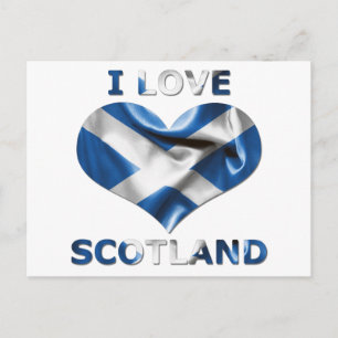 Carte postale I Love Scotland Heart Flag