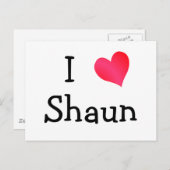 Carte Postale I Love Shaun (Devant / Derrière)