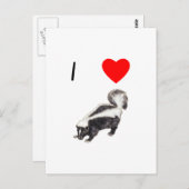 Carte Postale I Love Skunks (2) (Devant / Derrière)