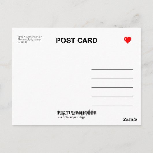 Carte Postale I Love Snailmail - Par Air Mail (Dos)