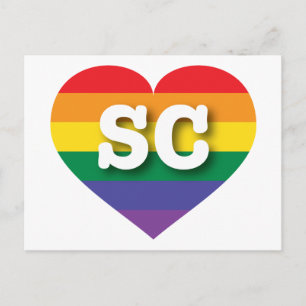 Carte Postale I Love South Carolina Rainbow Heart