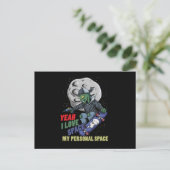 Carte Postale I Love Space My Personal Space Alien Skater (Debout devant)