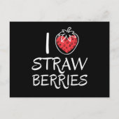 Carte Postale I Love Strawberries Strawberry Fruits (Devant)