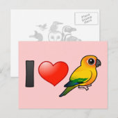 Carte Postale I Love Sun Conures (Devant / Derrière)