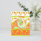 Carte Postale I Love Surf : Belle Florale avec Cool Texte Art (Debout devant)