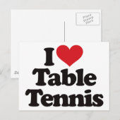 Carte Postale I Love Table Tennis (Devant / Derrière)