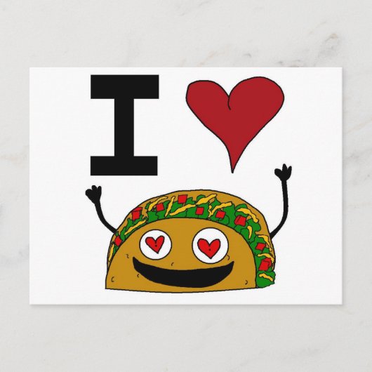 Carte postale I Love Taco (Devant)