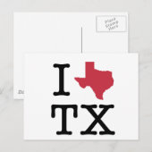 Carte Postale I Love texas (Devant / Derrière)