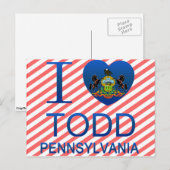 Carte Postale I Love Todd, PA (Devant / Derrière)