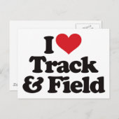 Carte Postale I Love Track and Field (Devant / Derrière)