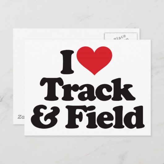 Carte Postale I Love Track and Field (Devant / Derrière)