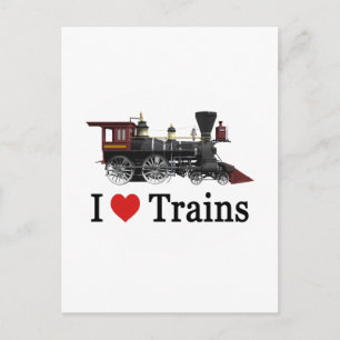 Carte Postale I Love Trains