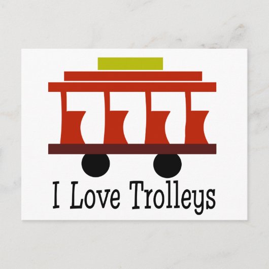 Carte Postale I Love Trolleys (Devant)