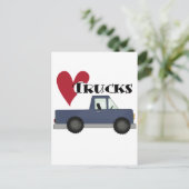 Carte Postale I Love Trucks T-shirts et cadeaux (Debout devant)