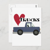 Carte Postale I Love Trucks T-shirts et cadeaux (Devant / Derrière)