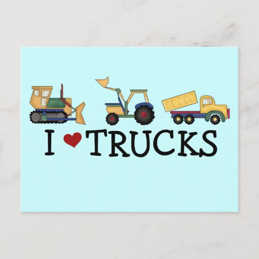 Carte Postale I Love Trucks T-shirts et cadeaux (Devant)