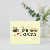 Carte Postale I Love Trucks T-shirts et cadeaux (Debout devant)