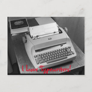 Carte Postale I Love Typewriters Vintage IBM Postcard