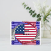 Carte Postale I Love U.S.A. Swirl : Patriotic Heart Art Imprimer (Debout devant)