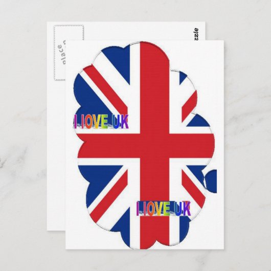 Carte Postale I Love UK Art Print (Devant / Derrière)