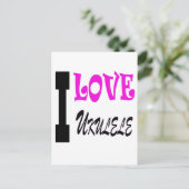Carte Postale I Love ukulele (Debout devant)