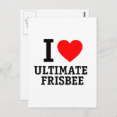 Carte Postale I Love Ultimate Frisbee (Devant / Derrière)