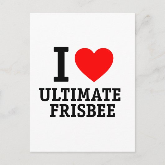 Carte Postale I Love Ultimate Frisbee (Devant)