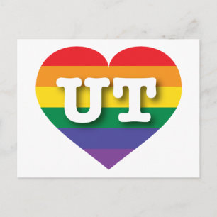 Carte Postale I Love Utah Rainbow Heart