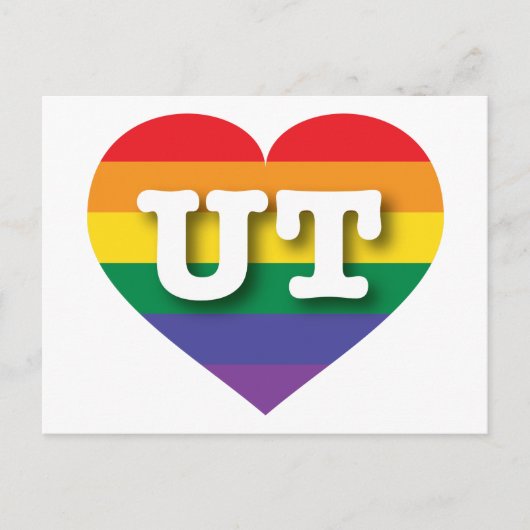 Carte Postale I Love Utah Rainbow Heart (Devant)