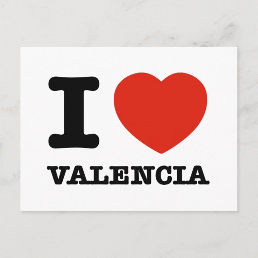 Carte Postale I Love Valencia (Devant)