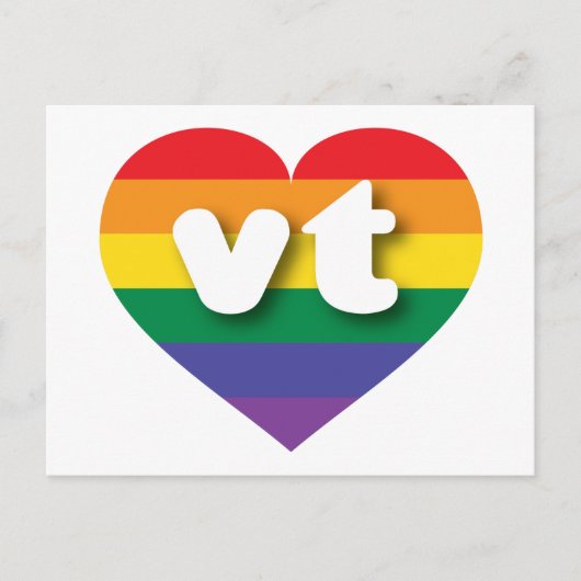 Carte Postale I Love Vermont Rainbow Heart (Devant)