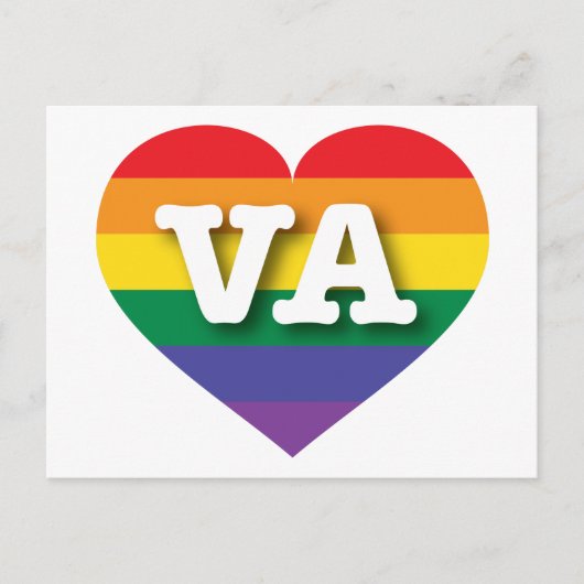 Carte Postale I Love Virginia Rainbow Heart (Devant)