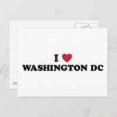 Carte Postale I Love Washington DC (Devant / Derrière)