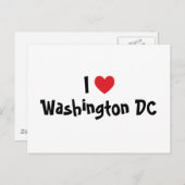 Carte Postale I Love Washington DC (Devant / Derrière)