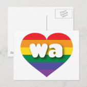 Carte Postale I Love Washington State Rainbow Heart (Devant / Derrière)