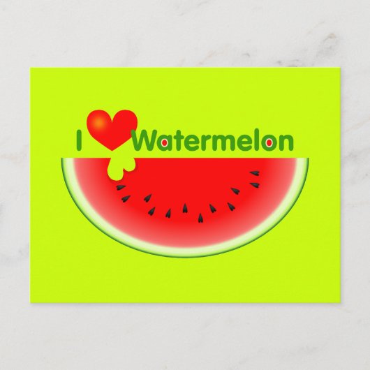 Carte postale I Love Watermelon (Devant)