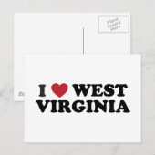 Carte Postale I Love West Virginia (Devant / Derrière)