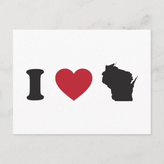 Carte Postale I Love Wisconsin (Devant)