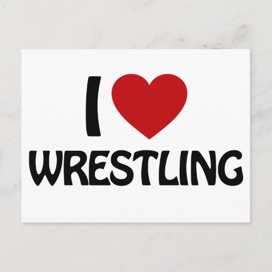 Carte Postale I love WRESTLING (Devant)