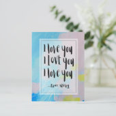 Carte postale I Love You avec art original (Debout devant)