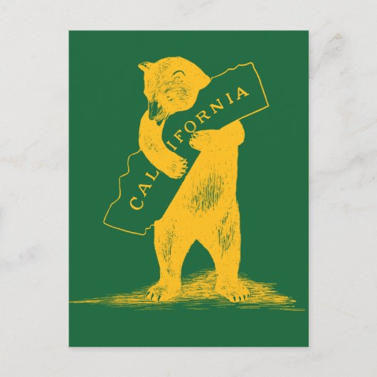 Carte Postale I Love You California—Vert et Or (Devant)