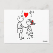 Carte Postale I Love You Card Romantic Couple - Nom du texte per (Dos)