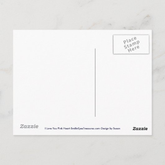 Carte Postale I Love You Customizable (Dos)