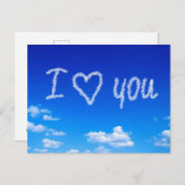 Carte Postale "I Love You" écrit le ciel, (Devant / Derrière)